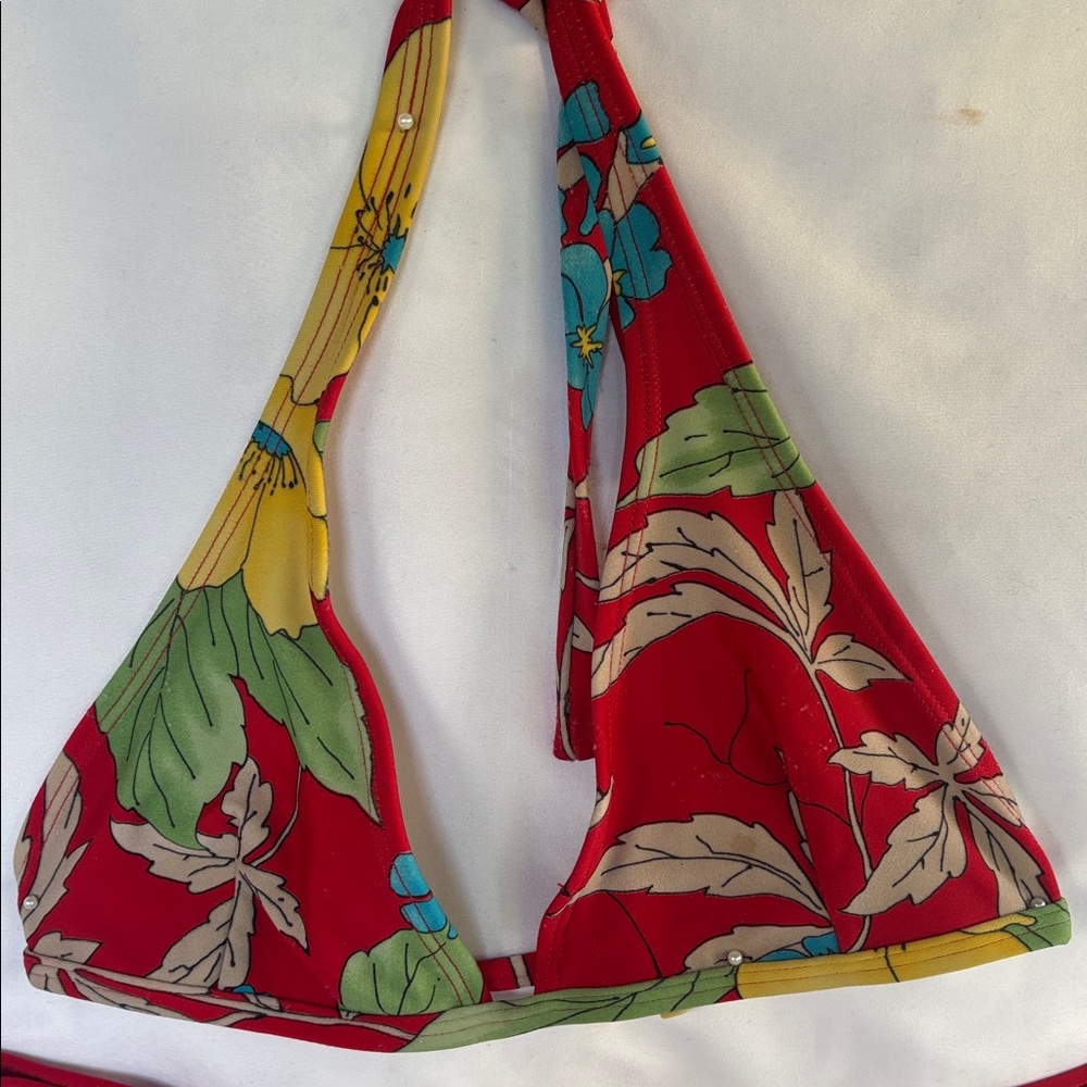 VINTAGE 1980’s BRAZILIAN THONG BIKINI SET - MULTICOLOR G/L - Picture 3 of 11